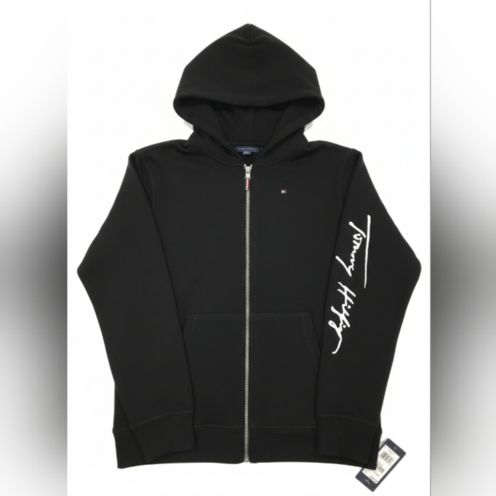 Tommy Hilfiger Black Zip-Up Hoodie Youth Size XL
